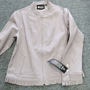 Christine alexander xl grey embellished jacket new with tag